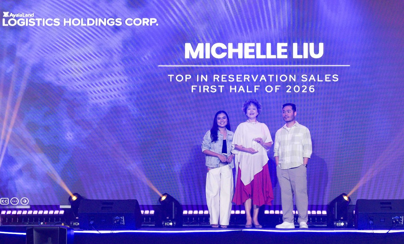 Michelle Liu 獲 AyalaLand Logistics Holdings Corp. 表揚為 2026 年上半年預訂銷售第一名